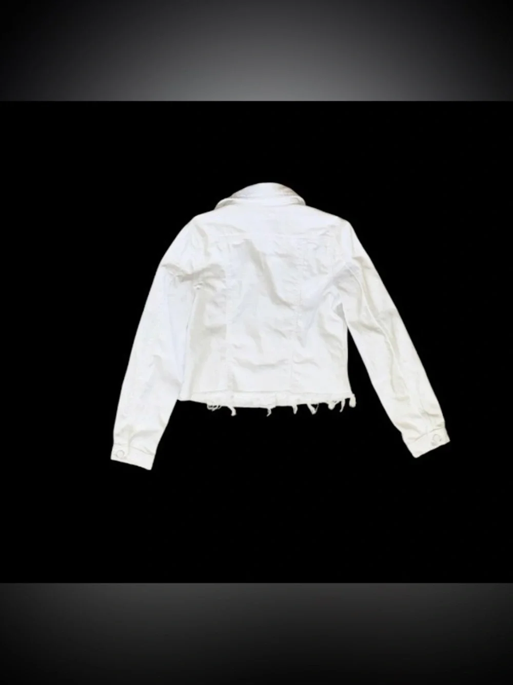TRACTR boutique white  distress denim jacket girl’s size Large   12  14 16